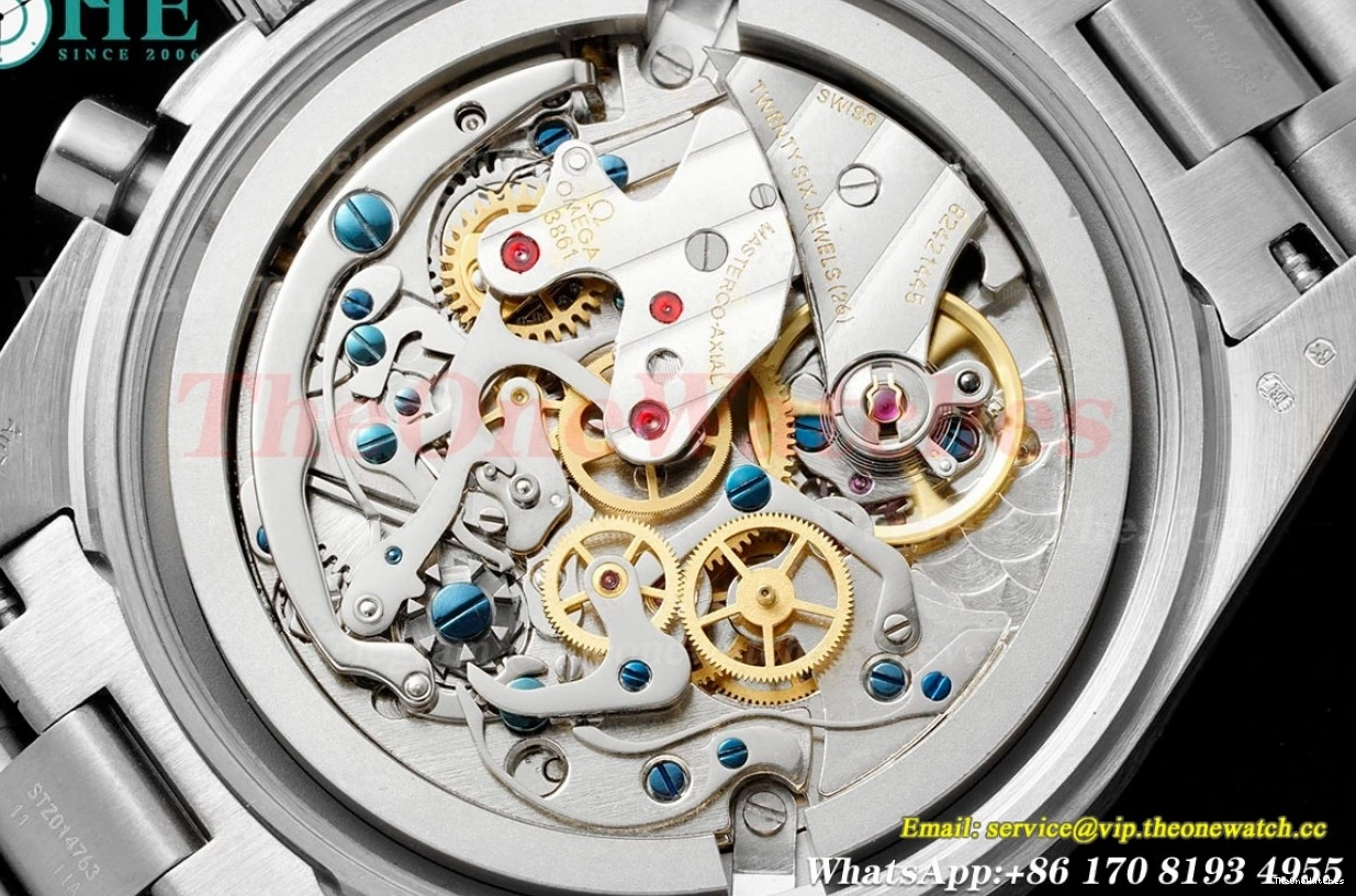 SS RMF White A7750 Mod SS Speedmaster Dial 41mm 0203